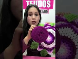 Vuelta 9 tejido a crochet de la Flor N° 53 en la combinación de los violetas o lilas