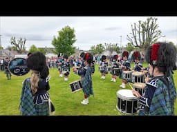 Highland Cathedral played by Ballater Pipe Band before 2024 Tomintoul Highland Games in Scotland