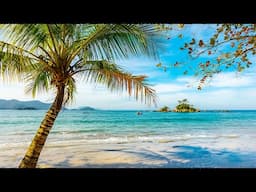 Beach Bossa Nova Jazz Music with Tranquil Ocean Waves  for Good Mood