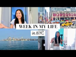 vlog ♡ WORK WEEK IN MY LIFE, TRAVELING TO NEW YORK CITY, VISITING MY SISTER, SEEING A BROADWAY SHOW