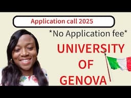 UNIVERSITY OF GENOVA 🇮🇹 2025 APPLICATION|REQUIREMENTS|STUDY IN ITALY🇮🇹