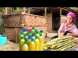 Mother diligently pressed sugarcane into juice and sold it, then wove leaves to make a bathroom.