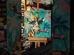 Tropical Groove 🎨🦒 – Creating a Tropical Pop Art Painting! #art #painting #virtualartistry