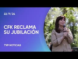 CFK presentó un recurso de nulidad para volver a cobrar su jubilación