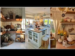 Small kitchen Organization ideas with vintage style.Vintage kitchen decor.#smallkitchen #rusticdecor