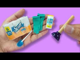 5 DIY Miniature Cleaning Supplies | Miniature bathroom accessories