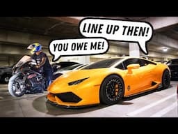 Turbo Lambo and BMW S1000RR Race for Cash! (L.A. Street Racing)