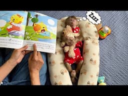 Abi monkey doesn't want to go to sleep without hearing her mother read a story