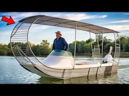 Man Crafts Incredible DIY Boat with Wire and Fiberglass