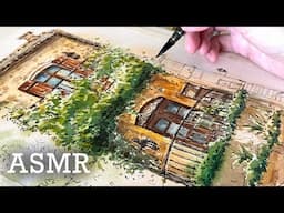 ASMR | sketching & painting with me(no music) Sketch sounds🎧Relaxing art