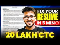 Fix your Resume in 5 min and make an ATS Friendly Resume !! (For Freshers/Experienced) #resume