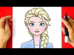 How to DRAW ELSA FROZEN step by step