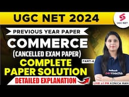 UGC NET Commerce Paper 2 | UGC NET Commerce Question Paper 2024 #4 By Konica Ma'am