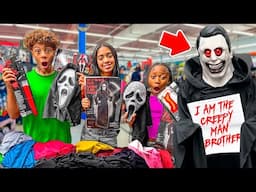 We Went Costume Shopping & Got Chased By The Creepy Man Brother…..