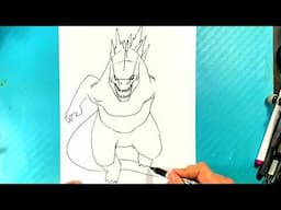 How to Draw GODZILLA RUNNING | Godzilla x Kong New Empire