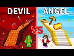 JJ's ANGEL Bridge vs Mikey's DEVIL Bridge Survive Battle in Minecraft - Maizen