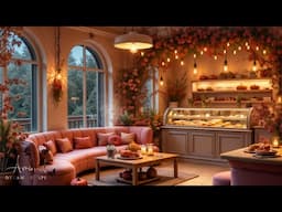 Cosy Vibes of a Rainy Autumn Day at a Charming Bakery Café Relaxing Jazz 4K