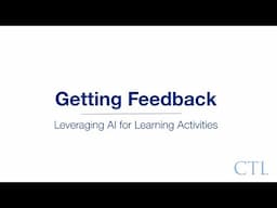 Getting Feedback | AI for Learning