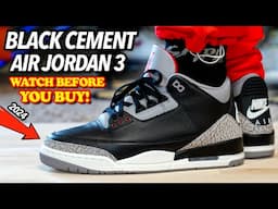 They Messed Up?…2024 Air Jordan 3 BLACK CEMENT ON FEET REVIEW! Worth The Hype?