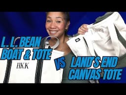 L.L. Bean Boat and Tote vs Land's End Tote - Which is Better?  What Fits? Back to School Totes