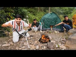 Overnight survival challenge with amazing camping gadgets in forest