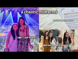 i met LOVI POE 🎀🤍 | chaotic midterms vlog, all-night study sessions, work-life balance & more!