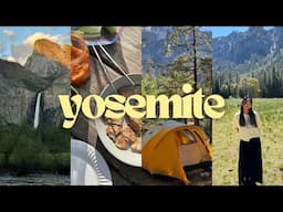 yosemite camping vlog 🏕️ national park, waterfall hike, our camping meals, what to see and do