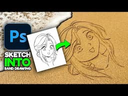 How Turn  Sketch Into Sand Drawing in Photoshop - Photoshop Tutorial