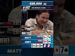 Matt’s All In Gamble – Will He Get Lucky on the River? #shorts