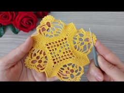 Quick & Simple Floral Filet Crochet Shawl 🌸 | Easy Cover Design for Beginners Tığ İşi