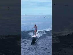 Gliding on dreamy longboard low tide wave. #shorts  #surfing #surfingwaves