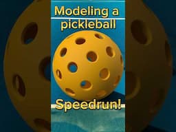 Pickleball modeling speed run! How-to vid and 3d print next! #pickleball #viral #modeling #cad #ball