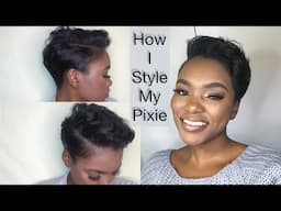 How I style my pixie cut | Deep side part  #pixiehaircut #shorthair