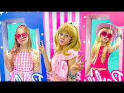 Nastya pretends to be a Barbie - Video series for kids