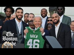 President Biden meets Boston Celtics at White House, celebrate 2024 NBA title