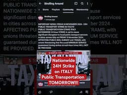 NATIONWIDE STRIKE IN ITALY #travel #warning #strike