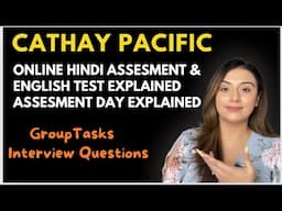 Cathay Pacific cabin crew |Hindi Assessment Test| Online English Test | Final  Personal Interview