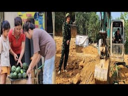 digging the ground to build a new house, mother-in-law, Duyen and XUAN go to the market