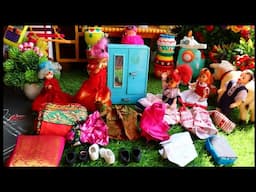 Barbie doll all day routine in indian village/Radha ki kahani/Barbie doll bedtime video