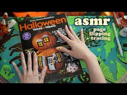 ASMR Halloween Magazine Flip Through 🎃 (whispering + paper sounds + tracing)