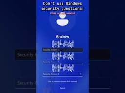 DO NOT use Windows Security Questions #windows #endermanch