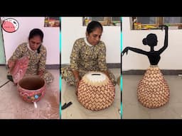 Old Water pot Decoration using matchsticks - Doll Making #matchsticks #water #old