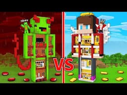 JJ's ANGEL Statue vs Mikey's DEVIL Statue Survive Battle in Minecraft - Maizen