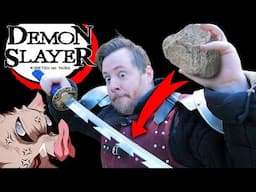 DEMON SLAYER TESTED! Can we make Inosuke's katana with a ROCK?!?