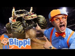 Blippi rides a Monster Jam Truck! - Blippi's Vroom Vroom Vehicle Show | Educational Videos for Kids