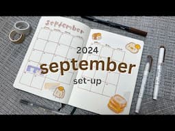 September 2024 Bullet Journal Setup 🥐🍞 pastries theme plan with me!