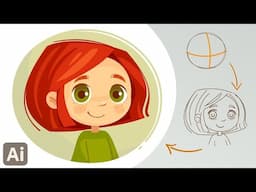 HOW TO DRAW A CARTOON FACE- 3/4 VIEW- ADOBE ILLUSTRATOR