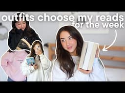 outfits choose my reads for the week👚📖 spoiler free reading vlog