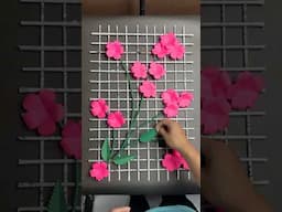 Pink Flower Wall Decor Craft using Paper #short #youtubeshort #viral #reel #trending #floraldecor