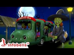 The Halloween Bus Song - Wheels on the Bus | Hindi Rhymes for Children | Infobells #bussong